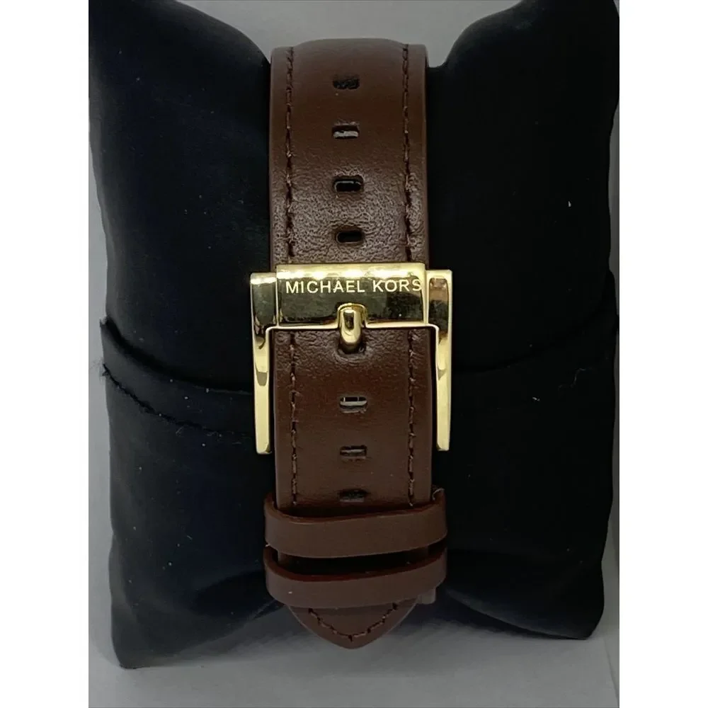 Michael Kors MK6194 Women's Brown Leather Analog Dial Quartz Genuine Watch KS553